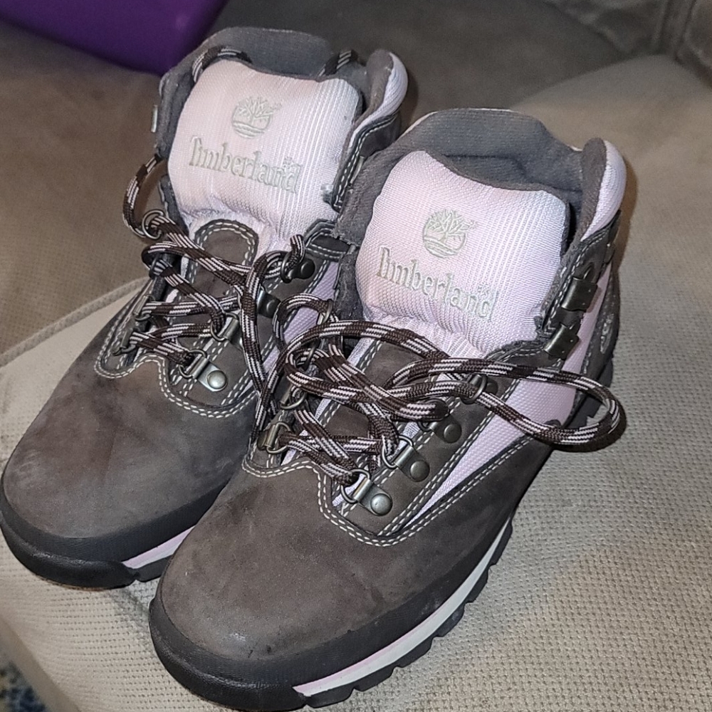 Classic Pink & Brown Timberland boots